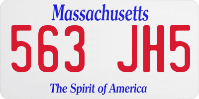 MA license plate 563JH5