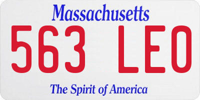 MA license plate 563LE0