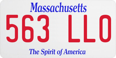 MA license plate 563LL0
