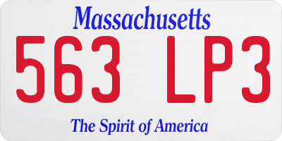MA license plate 563LP3