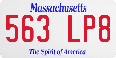MA license plate 563LP8