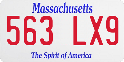MA license plate 563LX9