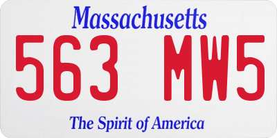 MA license plate 563MW5