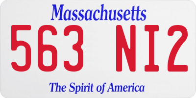 MA license plate 563NI2