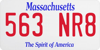 MA license plate 563NR8