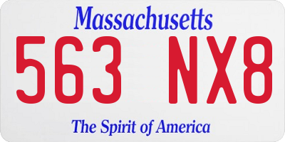 MA license plate 563NX8