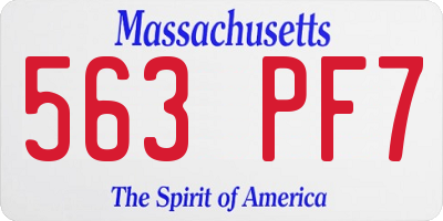 MA license plate 563PF7