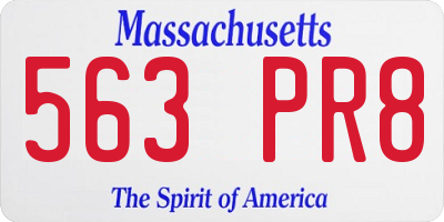 MA license plate 563PR8