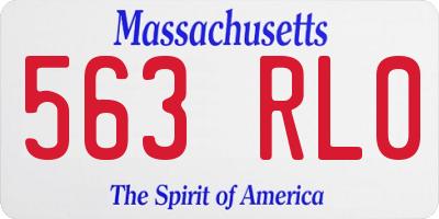 MA license plate 563RL0