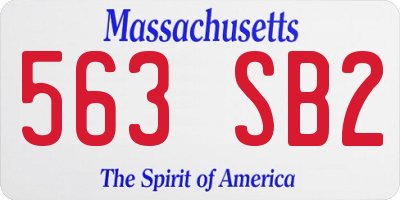 MA license plate 563SB2