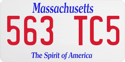 MA license plate 563TC5