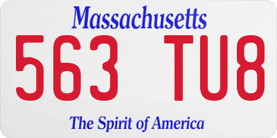 MA license plate 563TU8
