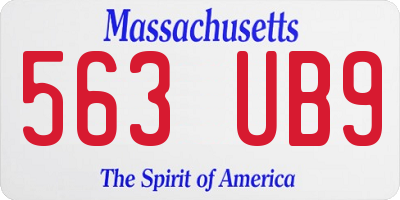 MA license plate 563UB9
