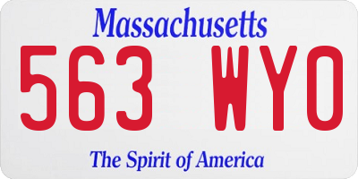 MA license plate 563WY0