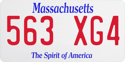 MA license plate 563XG4