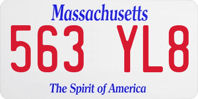 MA license plate 563YL8