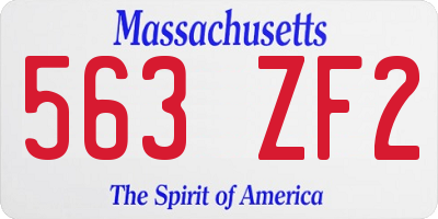 MA license plate 563ZF2