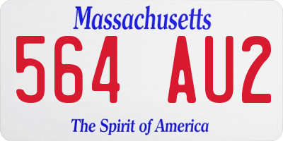 MA license plate 564AU2