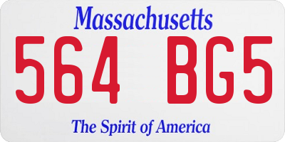 MA license plate 564BG5