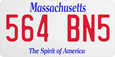 MA license plate 564BN5