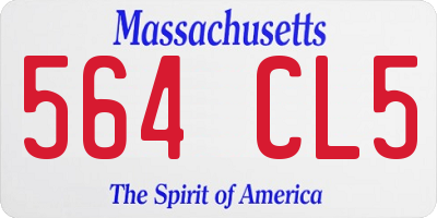 MA license plate 564CL5