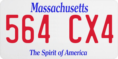 MA license plate 564CX4