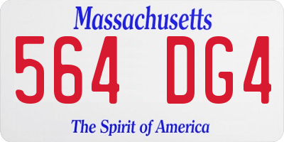 MA license plate 564DG4
