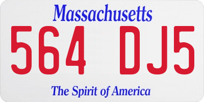 MA license plate 564DJ5
