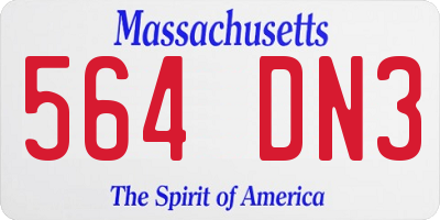 MA license plate 564DN3