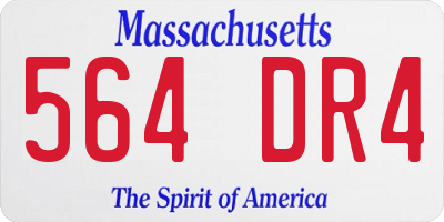 MA license plate 564DR4