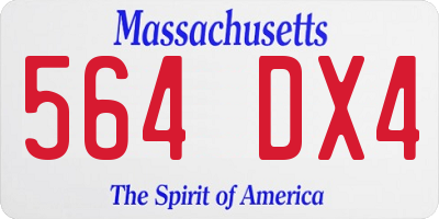MA license plate 564DX4