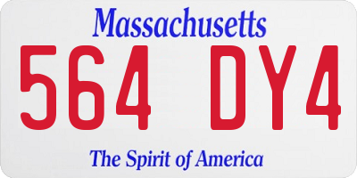MA license plate 564DY4