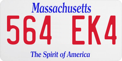 MA license plate 564EK4