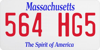 MA license plate 564HG5