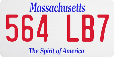 MA license plate 564LB7