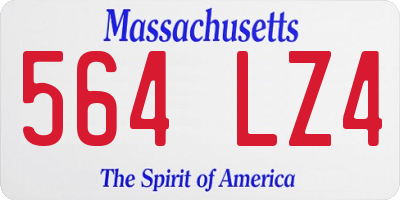 MA license plate 564LZ4