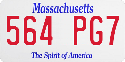 MA license plate 564PG7
