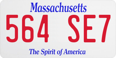 MA license plate 564SE7