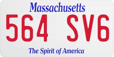 MA license plate 564SV6
