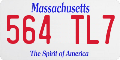 MA license plate 564TL7
