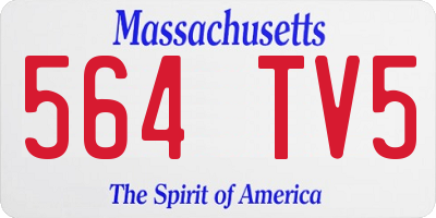 MA license plate 564TV5