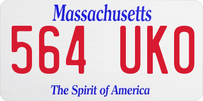 MA license plate 564UK0