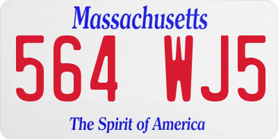 MA license plate 564WJ5