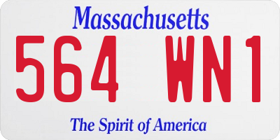 MA license plate 564WN1