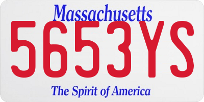 MA license plate 5653YS