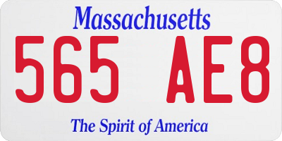 MA license plate 565AE8