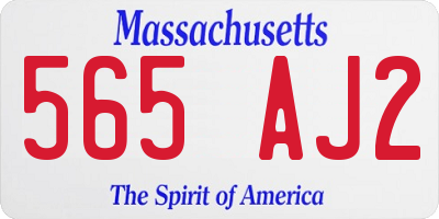 MA license plate 565AJ2