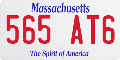 MA license plate 565AT6