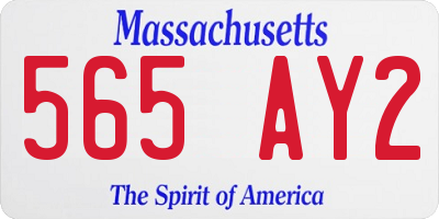 MA license plate 565AY2