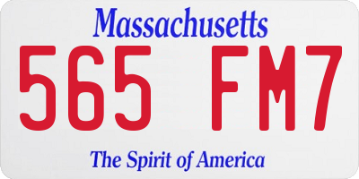 MA license plate 565FM7